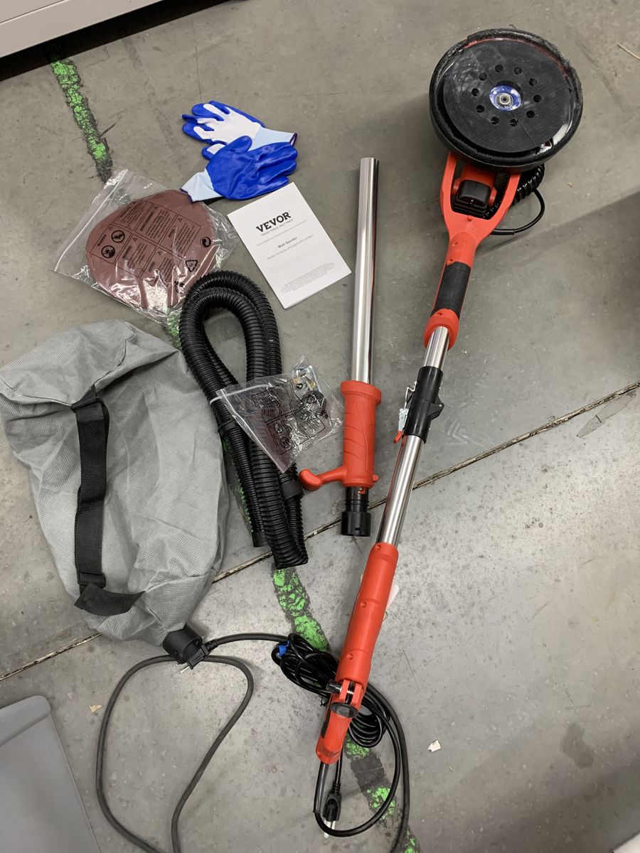 VEVOR Drywall Sander 850-Watt Electric Sander Variable Speed 800-1750RPM Drywall Sander Foldable Sheetrock Sander