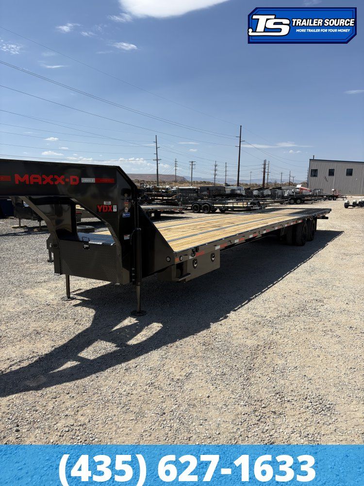 8.5x40 Maxx-D YDX Gooseneck Hydraulic Dovetail Equipment Trailer - 25.9K GVWR - 16K Axles, Hydraulic Jack(s)