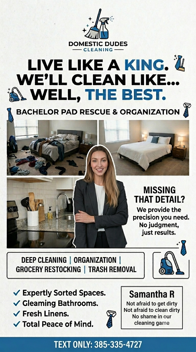 Bachelor Pad Rescue & Organization – No Judgment Cleaning (Utah County)