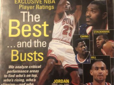 Inside Sports Magazine April 1996 - NBA Player Ratings Michael Jordan Rodman Ewing Hill Hardaway