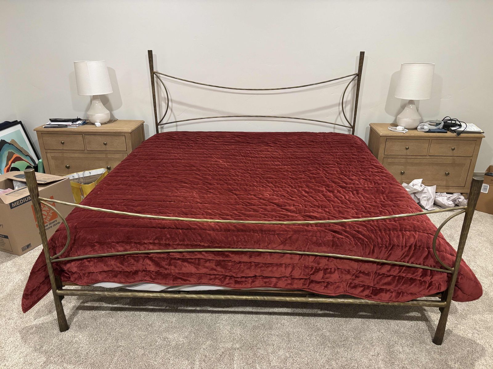 Pottery Barn King Size metal bed