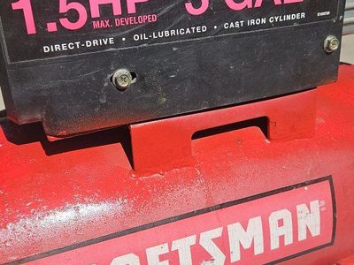 AIR COMPRESSOR, Runs good, 1.5 H.P. motor. 3 gallon tank, 125 P.S.I.
