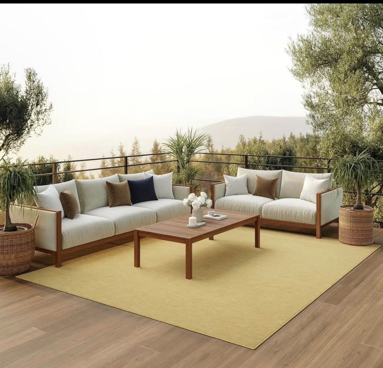 New. 9x12 Indoor/ Outdoor Yellow Area Rug
