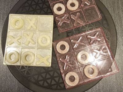 Handmade Resin Tic Tac Toe Board Games Set of Three