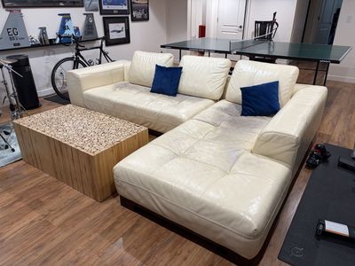 Leather Couch And Coffee Table