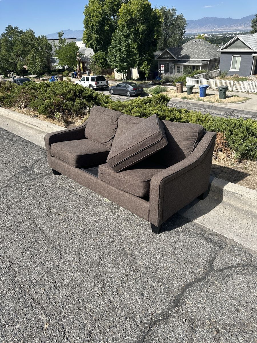 Brown Fabric Pull-Out Sofa - Free for Pickup