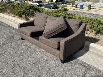 Brown Fabric Pull-Out Sofa - Free for Pickup