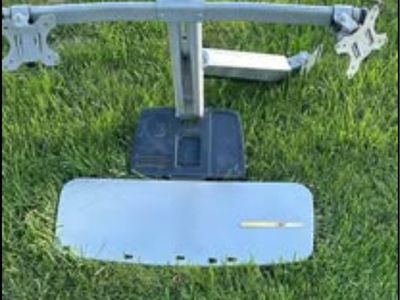 Dual Monitor Sit-Stand Desk Converter with VESA Mounts & Keyboard Tray