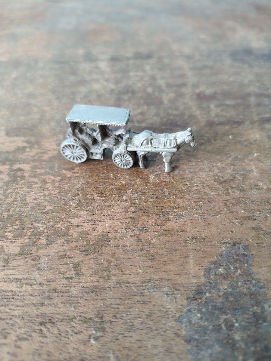 Vintage pewter horse and buggy