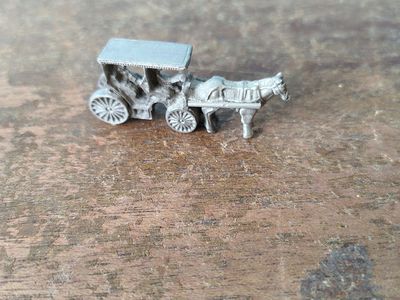 Vintage pewter horse and buggy