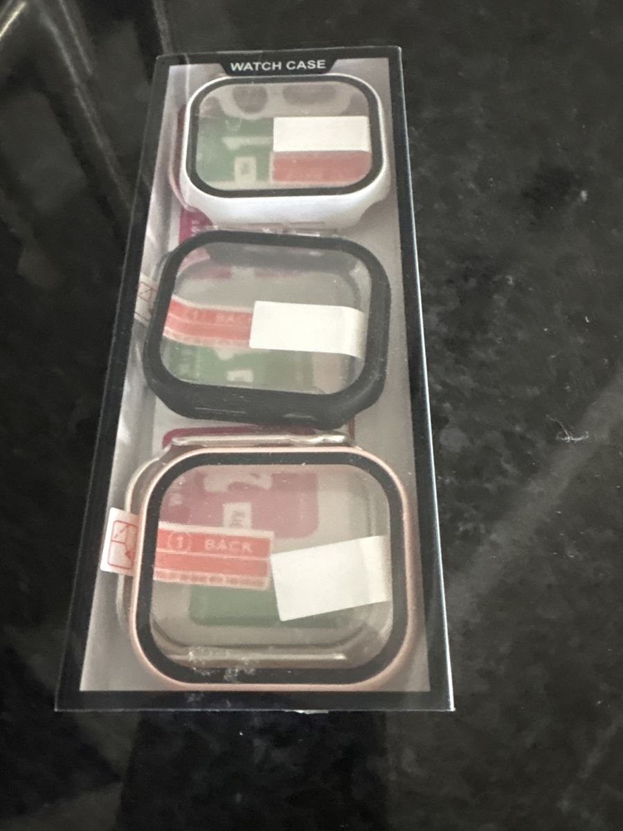 New Smart Watch Case Protectors - White, Black, Rose Gold 3-Pack
