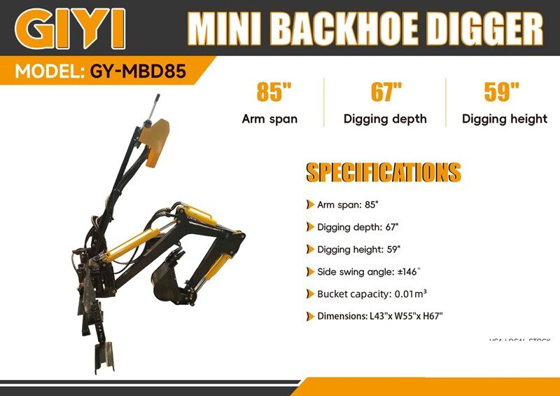 New Mini Skid Steer Backhoe attachment
