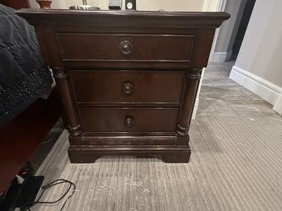3 drawer wood nightstand
