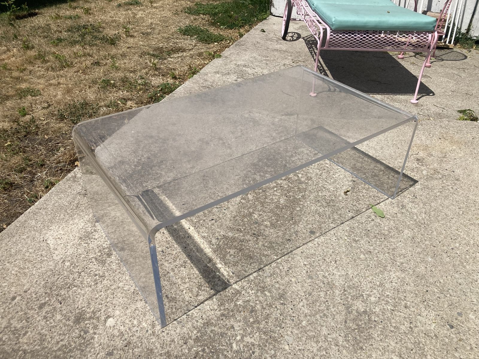 Lucite coffee table