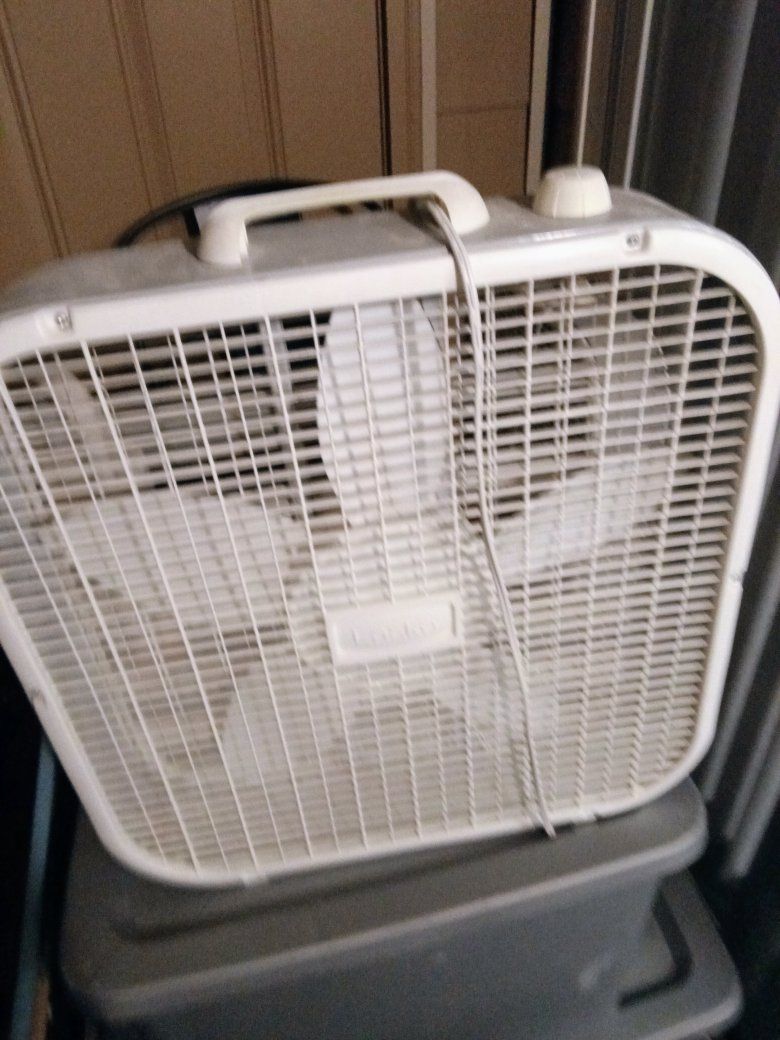 2 Lasko Box Fan - White, 3 Speed Settings, Portable Cooling