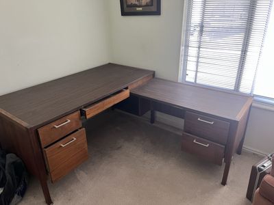 Mid-century Style L-shaped Desk