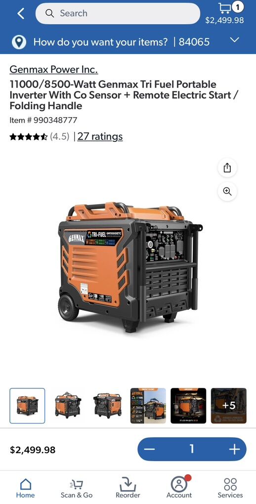 $788 LESS THAN SAM'S CLUB! BRAND NEW IN BOX- GENMAX GM11000iET 11000W Tri-Fuel Generator WITH FREE DELIVERY
