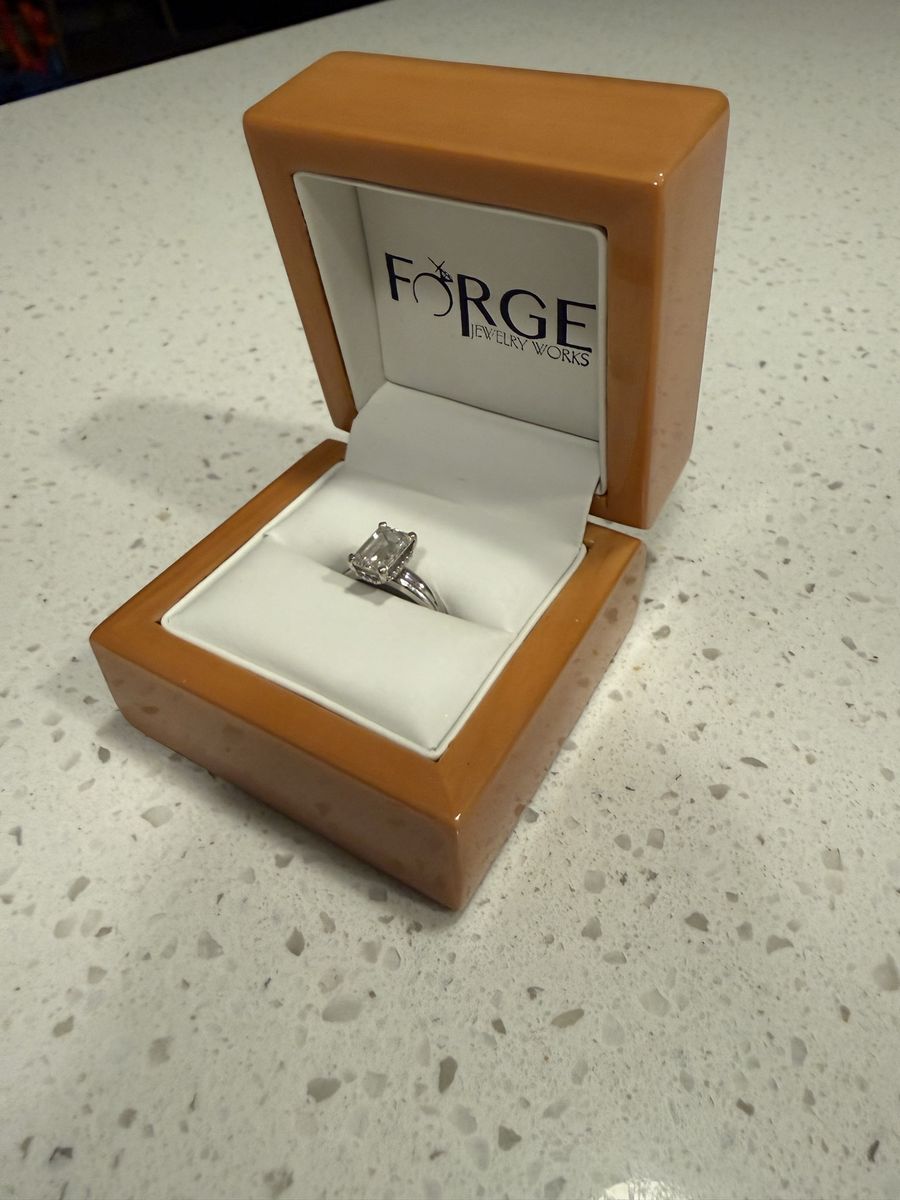 Emerald cut engagement ring for sale 