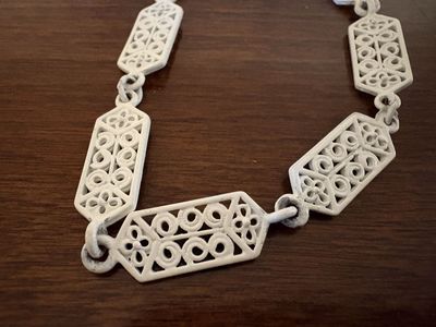 Vintage Long White Enamel Filigree Necklace