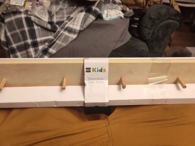 Kids Wooden Decorative Wall Hooks Rack 24 Inch Light Natural Finish