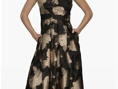 NEW ~ Donna Karan New York Metallic Formal Dress