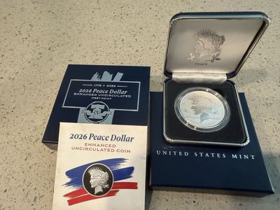2026 Peace Dollar Enhanced Uncirculated US Mint Coin with Box and COA