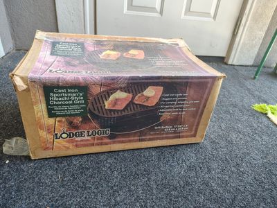 Lodge Logic Cast Iron Sportsman's Hibachi-Style Charcoal Grill - 17.25" x 9"