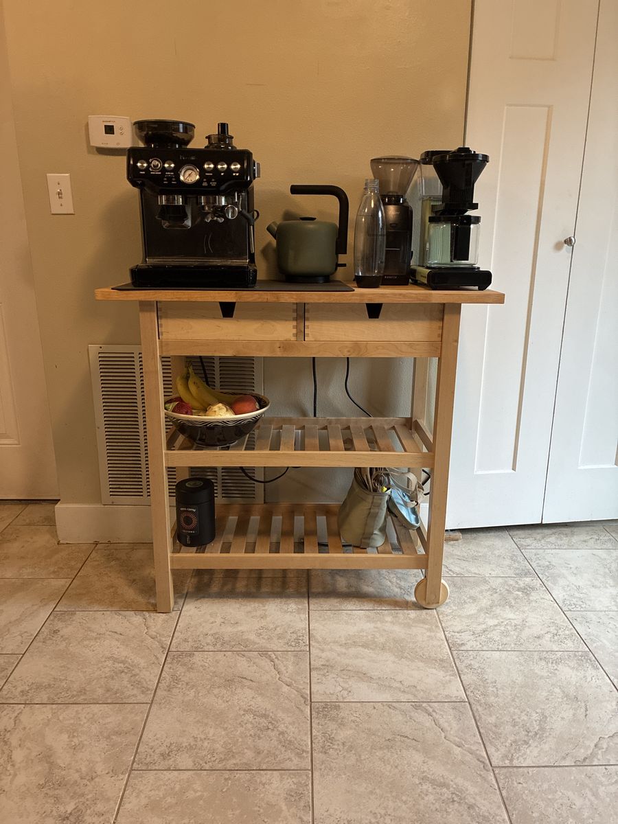 IKEA FÖRHÖJA Birch Kitchen Cart / Coffee Bar