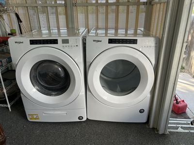 Whirlpool White Front Load Washer & Electric Dryer Set - Used