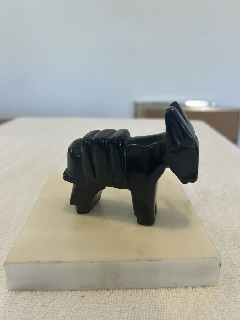 Mexican Folk Art - Obsidian Burro 3.5 x 4