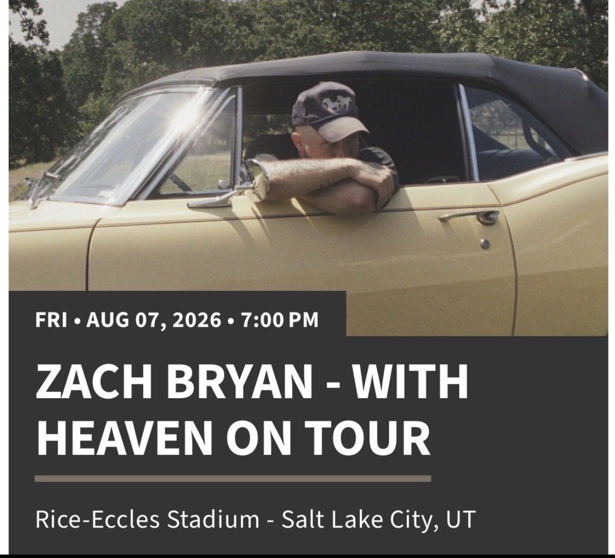 Zach Bryan - Rice-Eccles Stadium - Aug 7, 7 PM