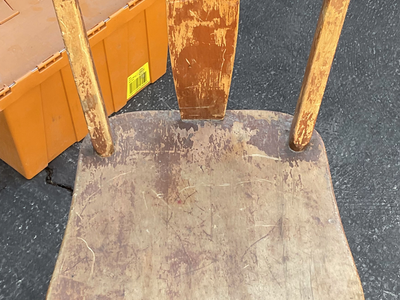 Rustic Distressed Wood Kitchen Chair - Vintage Farmhouse Style