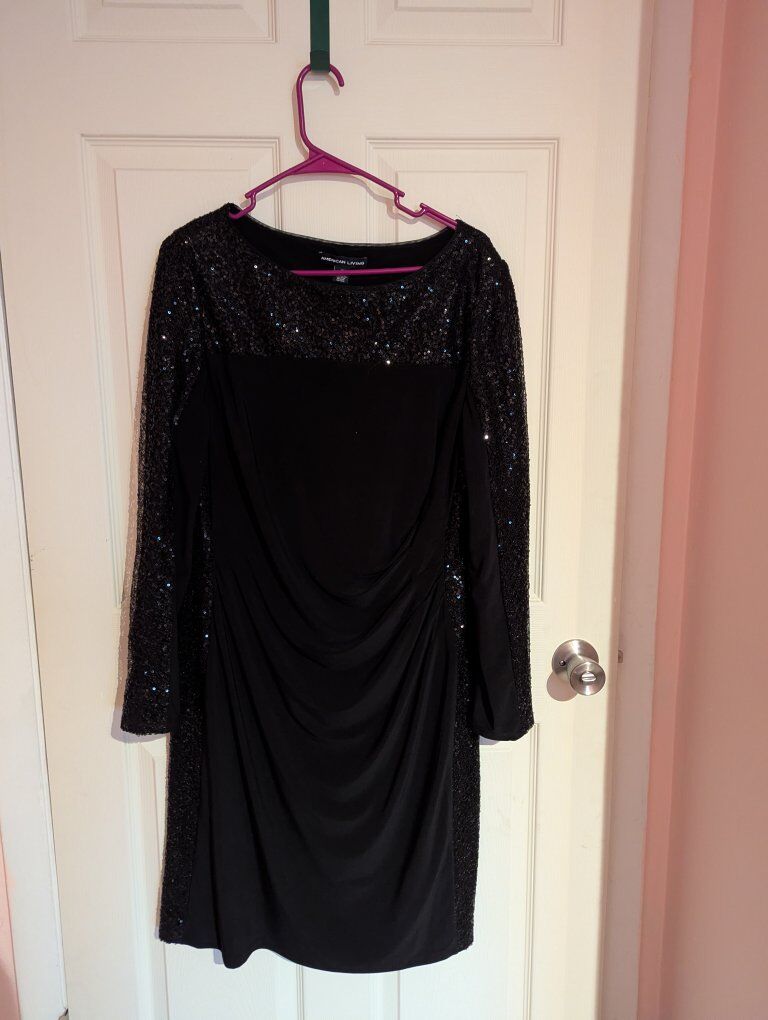 black dress with sequins