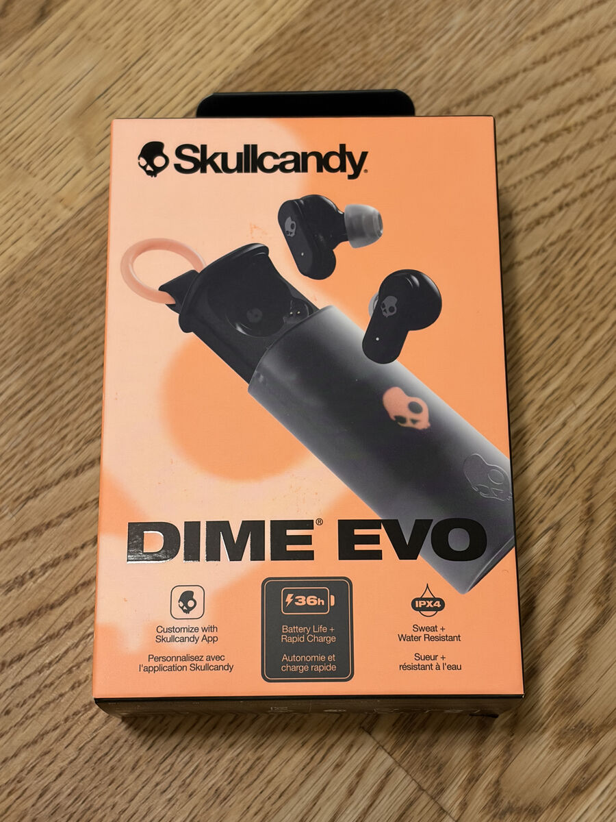 Skullcandy Dime Evo - Wireless Travel Earbuds with Clip Case