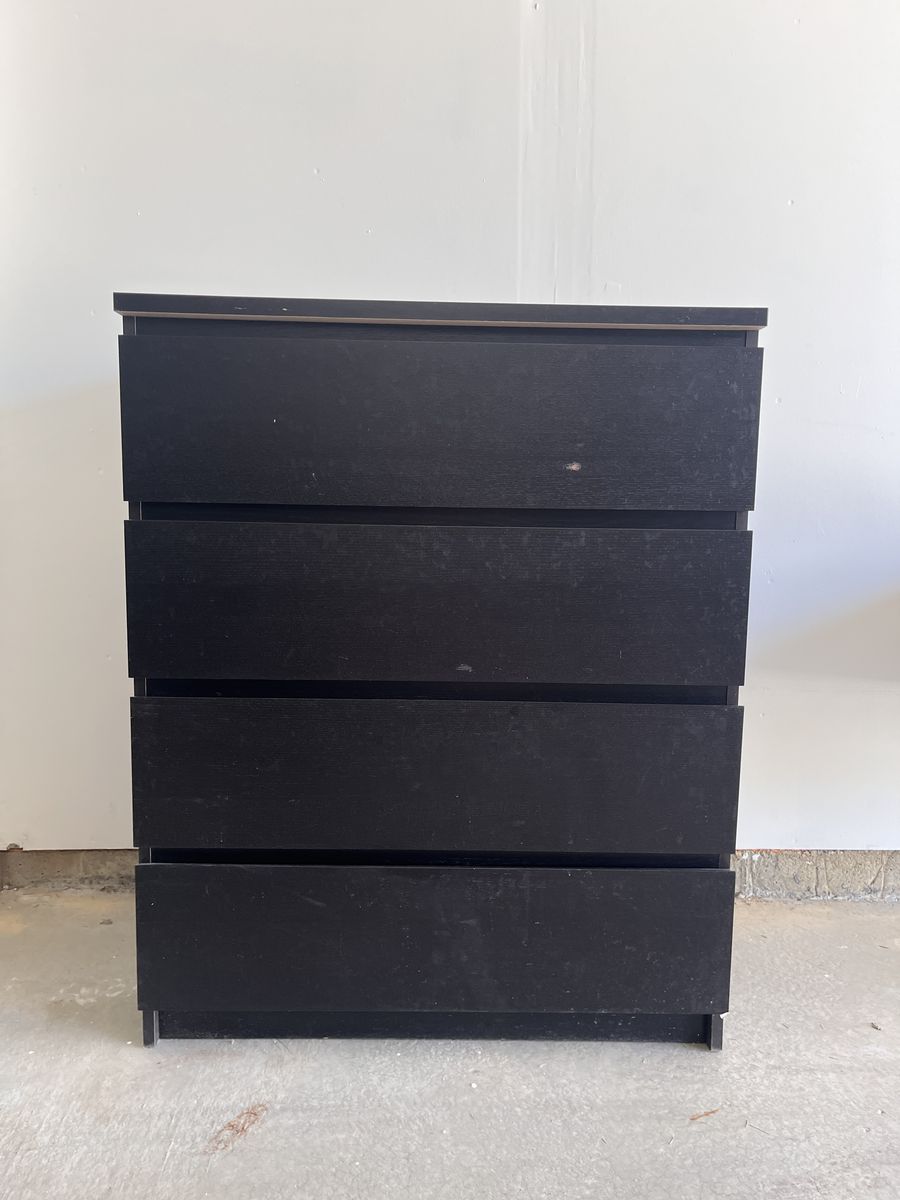 Ikea Malm Dresser - 4 drawer - Black