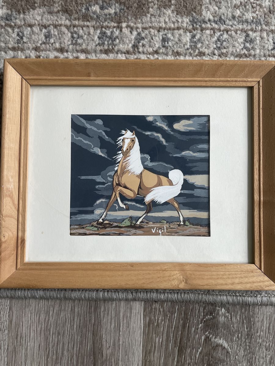 Vintage Frank Vigil Silkscreen Print Brown Horse Tewa Enterprises 1970s
