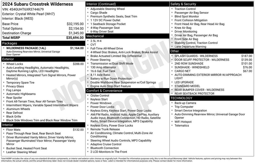 2024 Subaru Crosstrek Wilderness