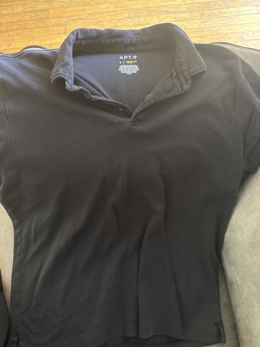 Apt. 9 Men's Premier Flex Short Sleeve Polo Shirt Black Size Large