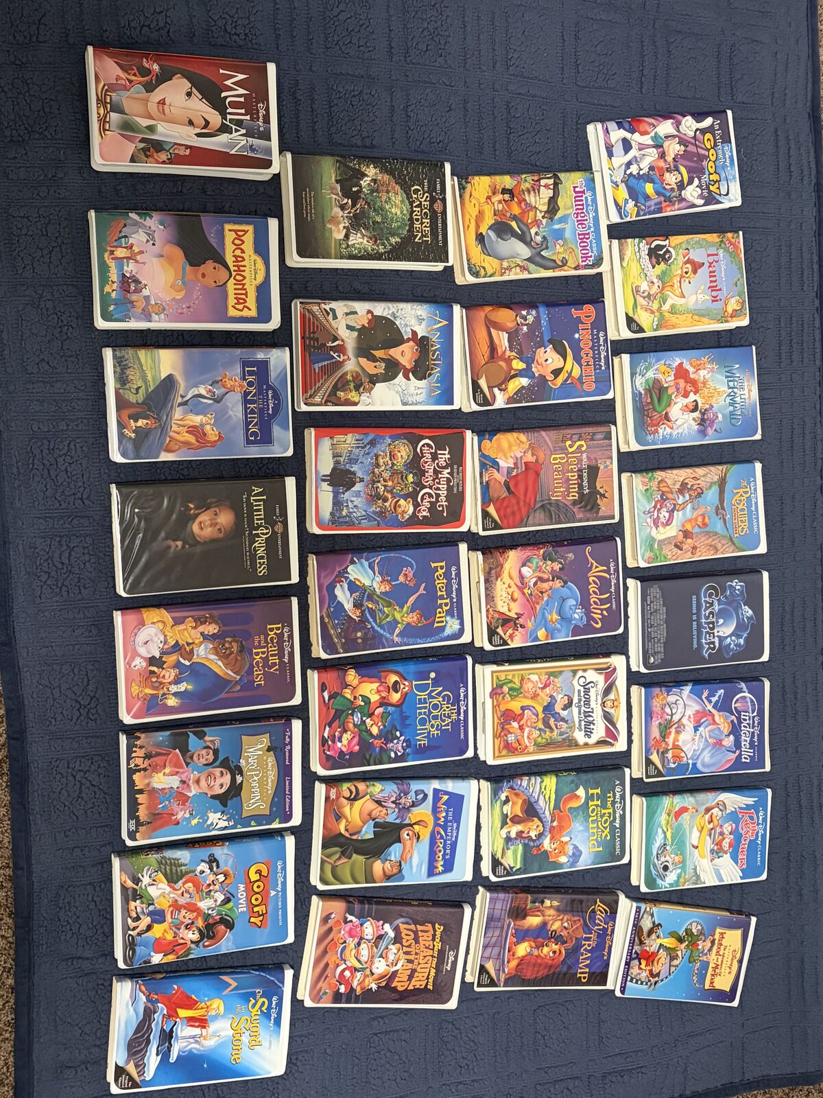 Disney classic VHS tapes with VHS player