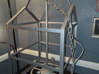 Industrial Silver Metal Cage Pendant Light Fixture