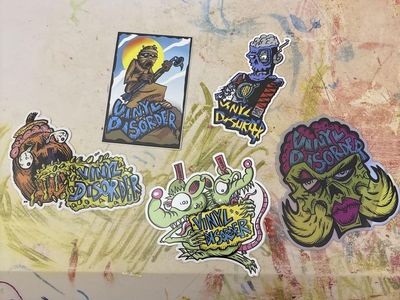 Vinyl Disorder Stickers - 5 Unique Designs, Zombie/Monster Theme