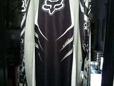 Fox Racing Long Sleeve Motocross Jersey Black Grey White 2XL