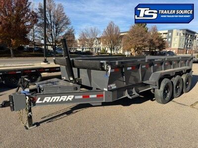 7x16 Lamar DT Dump Trailer - 24" Sides - 21K GVWR - 7 Gauge Floor, Telescopic