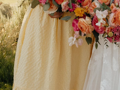 Yellow puff sleeve midi dress Abercrombie & Fitch