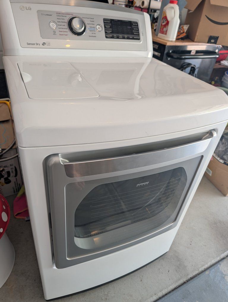 LG DLEX5780WE Electric Dryer - White, Front Load, Excellent Condition