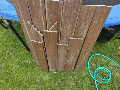 Trex Composite Decking Boards - Mixed Lengths, Brown longer pieces about 46 inches