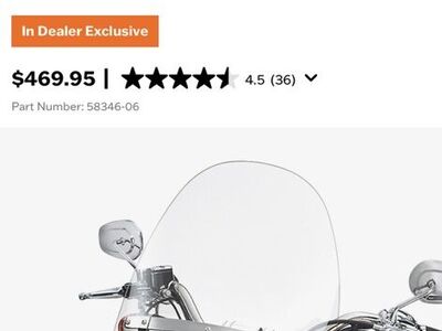 Harley Davidson 39mm QD windshield