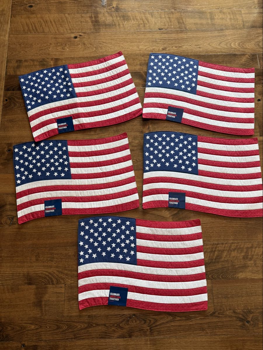 Set of 5 NEW Americana flag USA placemats America