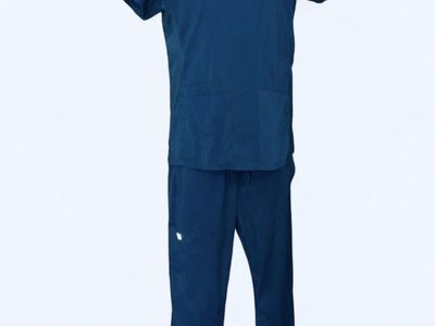 Short Sleeve V-Neck Teal Blue Edge by IRG Medical Scrub Set Size Small