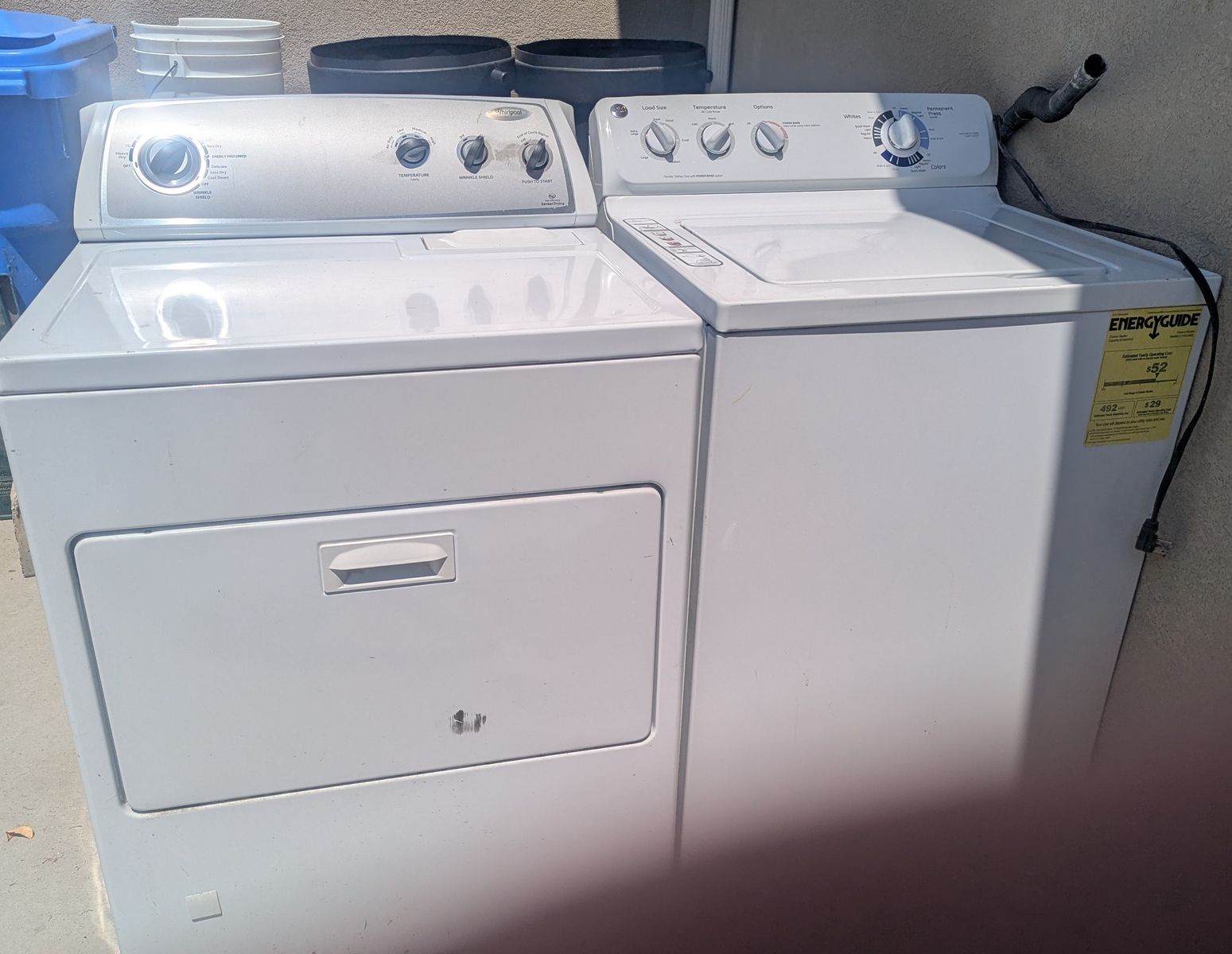 Whirlpool Gas Dryer/GE Washer